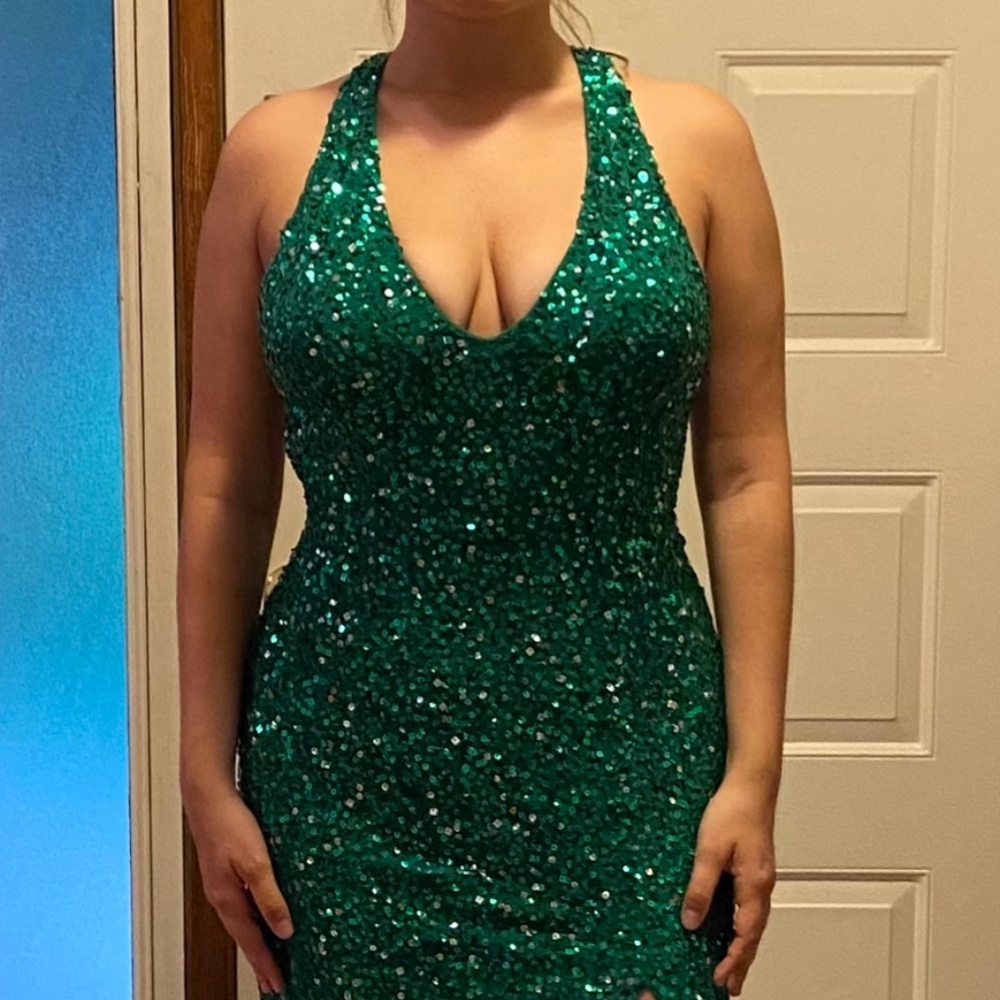 Green Sequined Gown